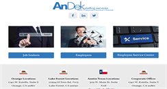 Desktop Screenshot of andekstaffing.com